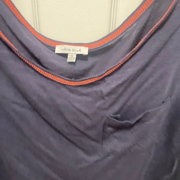 White Birch Boxy Blue shortSleeve Blouse - Picture 8 of 11